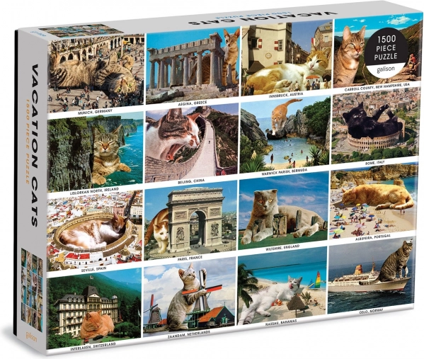 Puzzle Galison: gatos de vacaciones, 1500 piezas