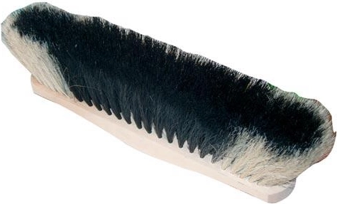 Escoba para mango 28 cm, madera sin barnizar, mezcla de crin y PET, sin rosca