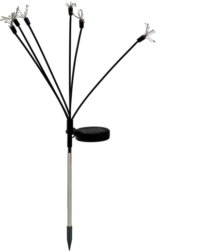 Lámpara solar de jardín 70 cm con efecto de fuegos artificiales, 60 LED multicolor