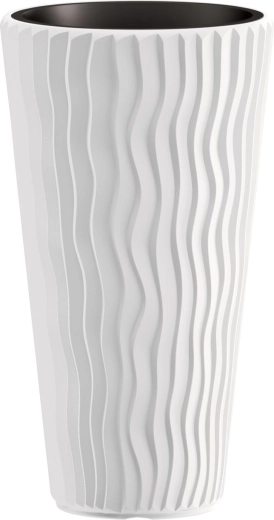 Macetero Prosperplast Sandy Slim blanco 30 cm