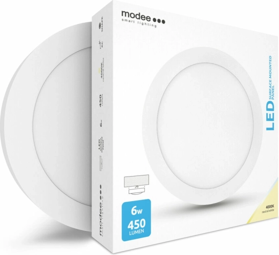 Panel LED circular Modee Smart Lighting 6 W, de superficie, blanco neutro