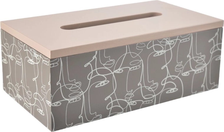 Caja de madera beige para servilletas de papel