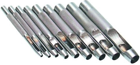 Juego de sacabocados para cuero 2,5–10 mm, 9 piezas