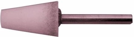 muela abrasiva cónica con vástago 6/3 × 10 mm, grano 100, dureza M