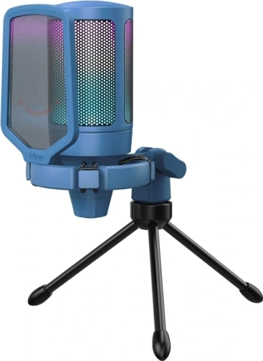 Micrófono gaming USB de condensador Fifine A6V azul