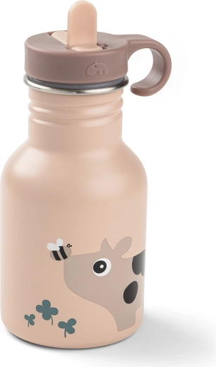 Done by Deer botella infantil de acero inoxidable Tiny farm rosa 350 ml