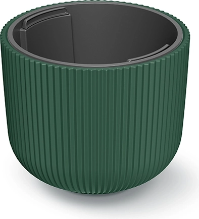Maceta Milly con inserto de 20 cm, verde oscuro