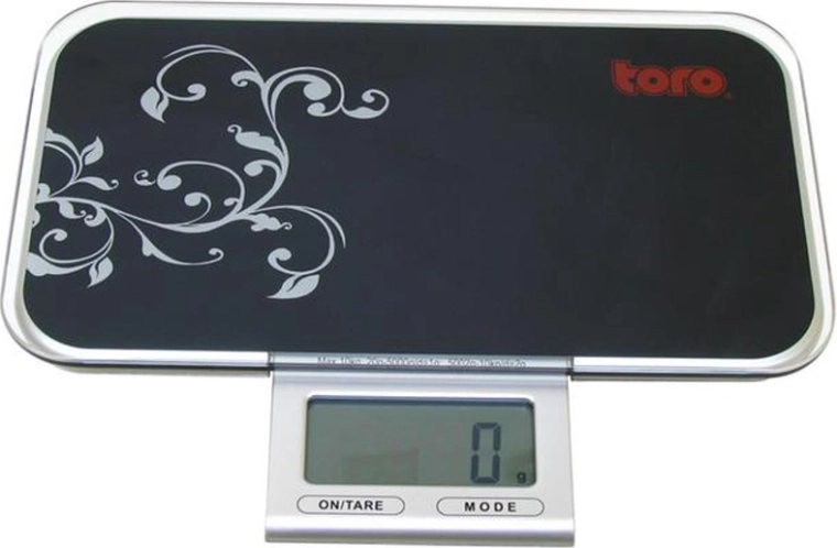 Báscula de cocina digital TORO 10 kg, de vidrio, negra