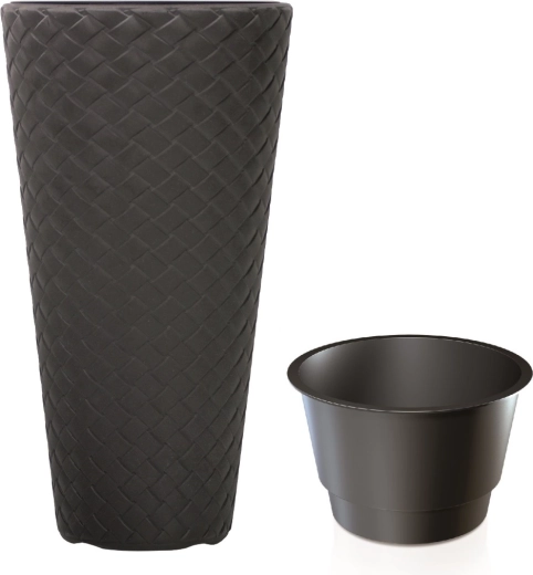 Maceta Matuba Slim con inserto 30 cm antracita