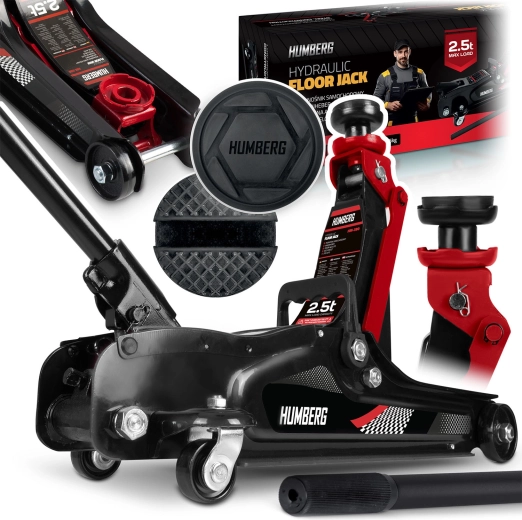 Gato hidráulico de taller de perfil bajo con ruedas 2,5 t HUMBERG HM-380