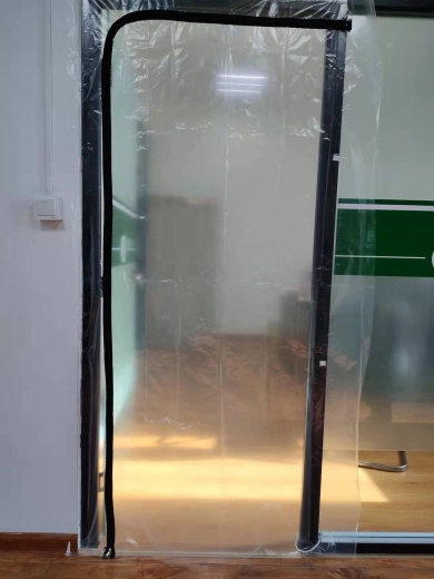 Lámina antipolvo para puerta con cremallera, tipo L