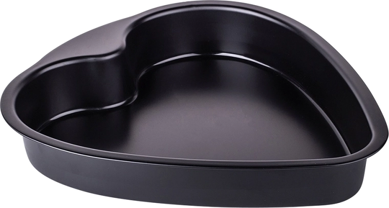 Molde para hornear en forma de corazón con superficie antiadherente, negro
