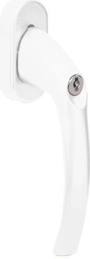 Manilla con cerradura para ventanas y puertas de plástico RICHTER, aluminio blanco