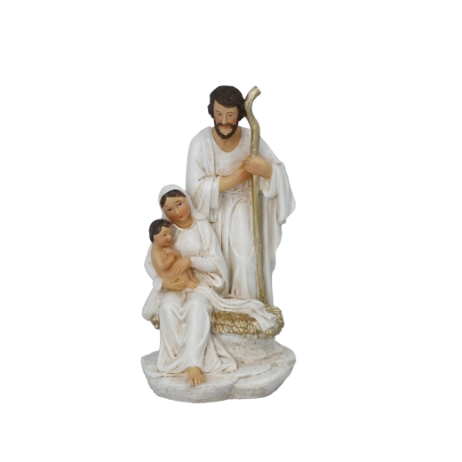 Figura de la Sagrada Familia con detalles dorados 12,6 cm - 1 pieza