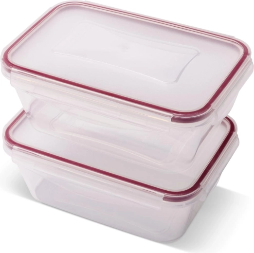 Juego de recipientes rectangulares con cierre Lamart Clip, 2 × 700 ml