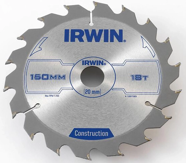 Disco de sierra IRWIN 150 mm, 18 dientes, madera