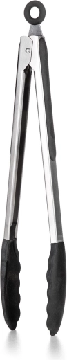 Pinzas de cocina de acero inoxidable con puntas de silicona 30,5 cm Culinaria Black