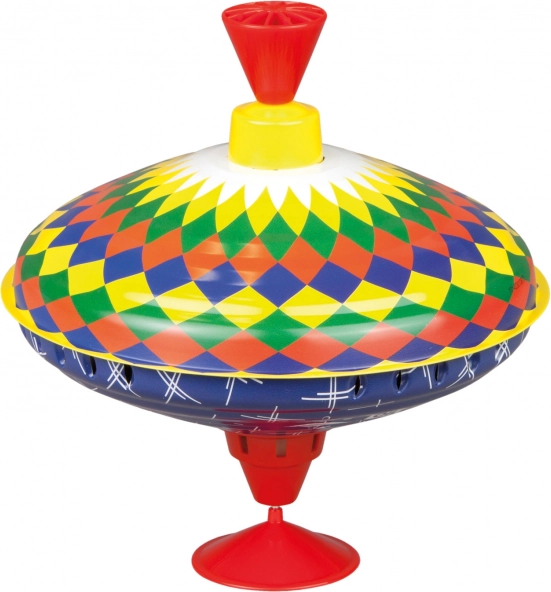 Peonza metálica multicolor 19 cm
