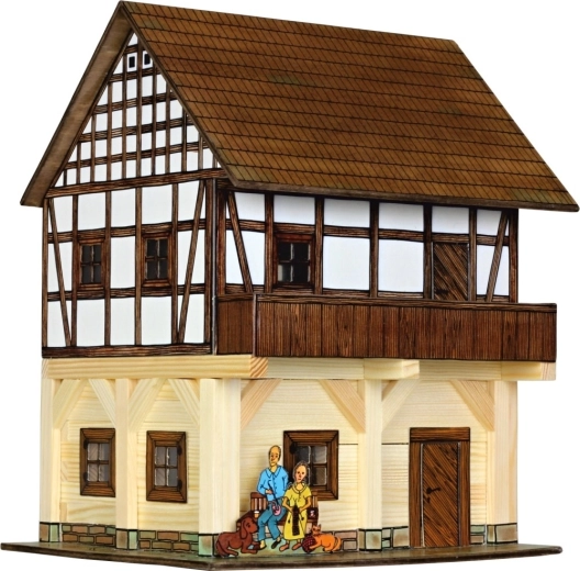 Walachia maqueta de madera para pegar de un granero con entramado de madera
