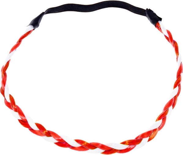 Diadema tejida Biało-Czerwoni en colores blanco y rojo