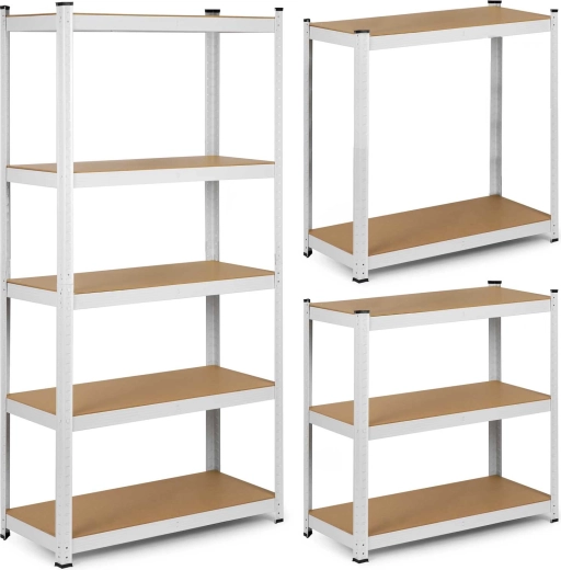Estantería metálica Humberg 180 × 90 × 40 cm, blanca