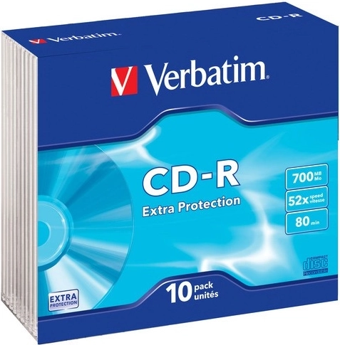 Verbatim CD-R Extra Protection 700 MB 52x Slim Case - 10 unidades