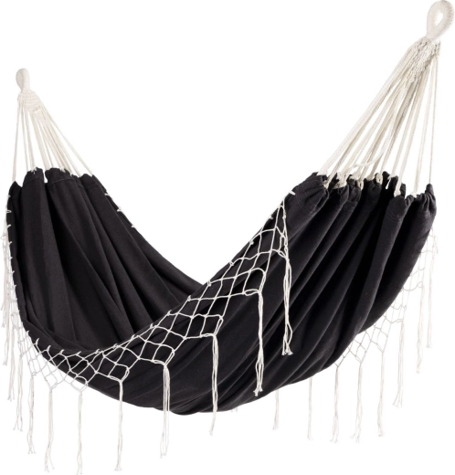 Hamaca de jardín doble boho grafito 200 × 150 cm - 1 pieza