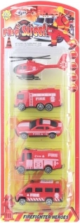 Juego de camiones de bomberos de plástico – 5 piezas