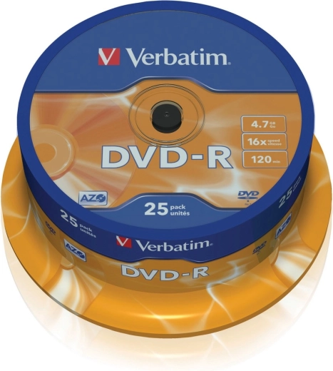 Verbatim DVD-R Matt Silver 4,7 GB 16×, spindle - 25 unidades