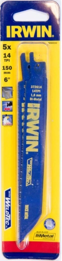 Hoja de sierra para metal para sierra sable 150 mm 14 TPI IRWIN (5 uds.)