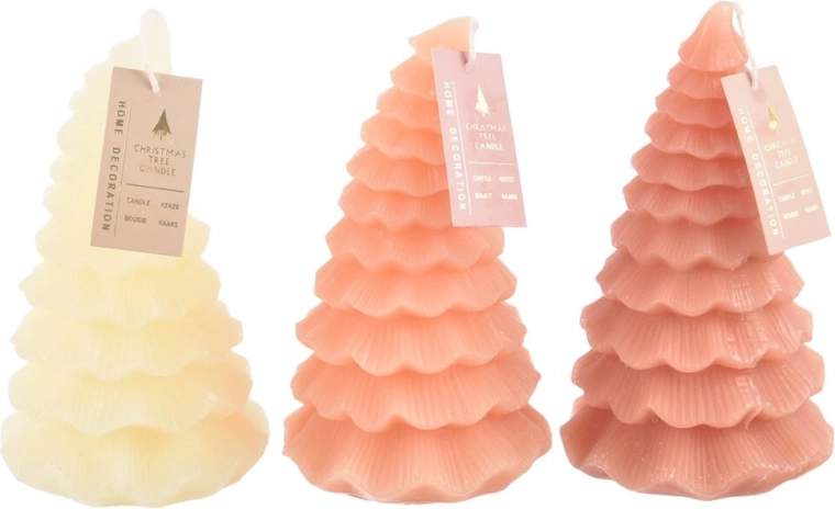 Vela decorativa con forma de árbol de Navidad 18 cm (3 variantes)