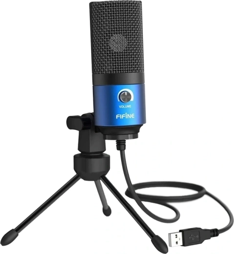 Micrófono USB de condensador Fifine K669BB azul - 1 pieza
