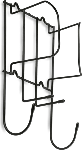 Soporte de pared para plancha de metal, negro, 17 × 11 × 30 cm
