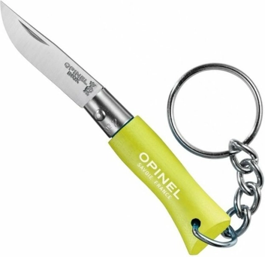 Opinel N°02 llavero – navaja de bolsillo 3,5 cm, verde claro, madera de haya
