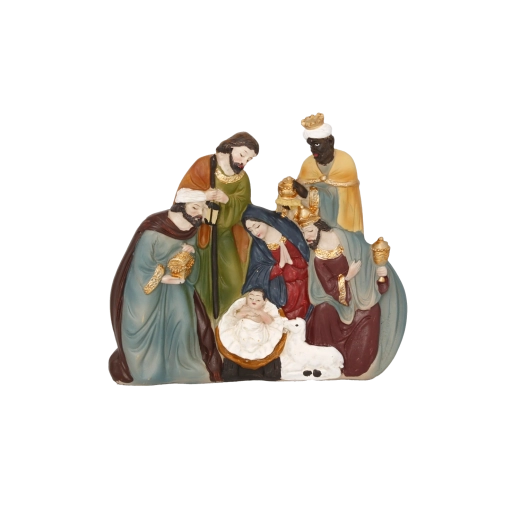 Belén navideño del Nacimiento de Jesús con los tres Reyes Magos