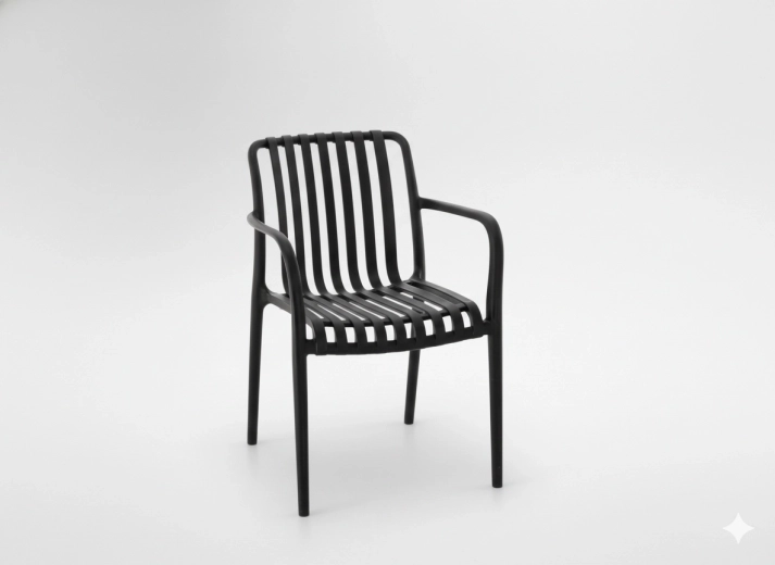 Silla de jardín negra con filtro UV