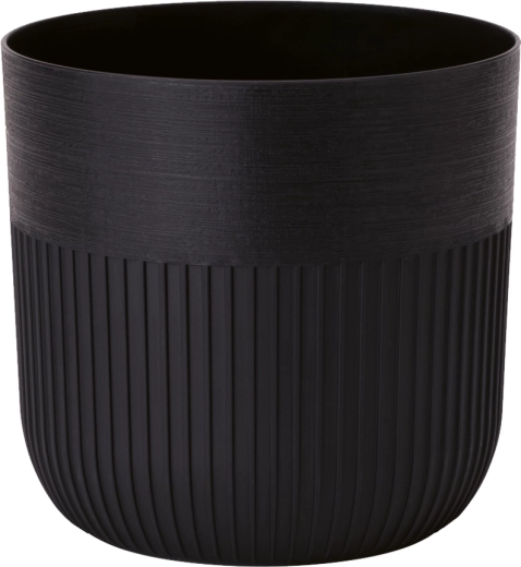 Maceta cubremaceta de plástico para tiesto Luca 14 cm – negra profunda