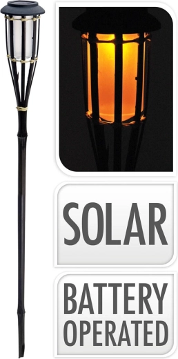 Antorcha solar de bambú 65 cm, negra