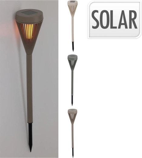 Lámpara solar de jardín LED de polipropileno, mix de colores mate, diámetro 7,5 cm, altura 43 cm