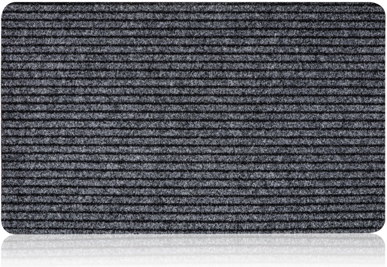 Felpudo de entrada de goma y textil 50 × 80 cm gris