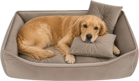 Cama para perro o gato Purlov 70 × 50 cm beige