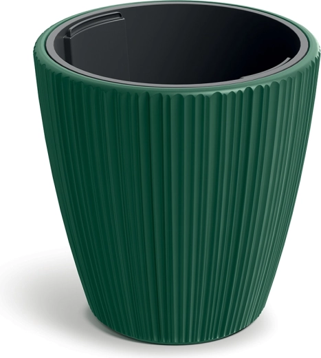 Maceta Oro 47 cm verde oscuro con inserto interior