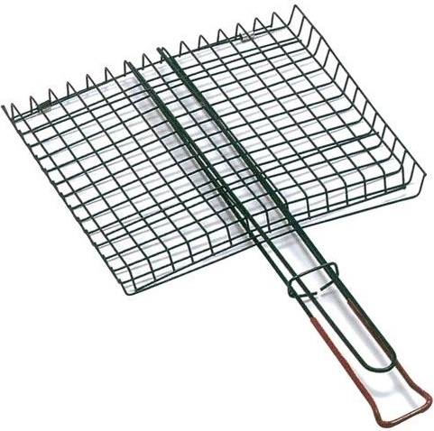 Rejilla giratoria para barbacoa cuadrada 33 × 29 cm, longitud 62 cm