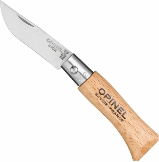 Opinel N°02 Inox cuchillo de bolsillo 3,5 cm de madera de haya