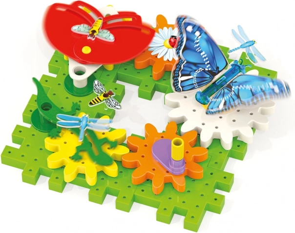 Quercetti jardín en movimiento – kit de construcción con engranajes para niños