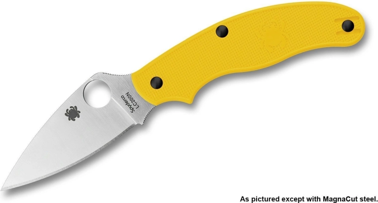 Navaja de bolsillo Spyderco UK Penknife Salt amarilla, 7,5 cm, satin, FRN