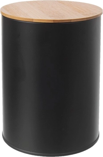 Lata negra con tapa de bambú 9,5 cm - 1 pieza
