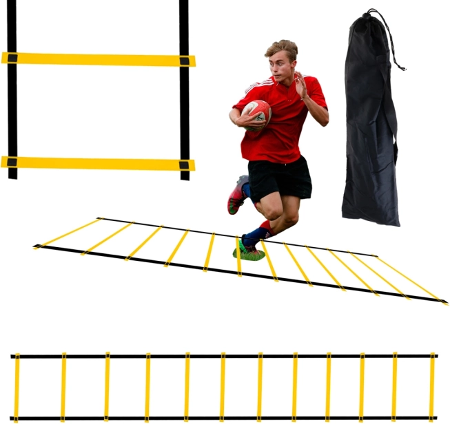 Escalera de agilidad Pro para entrenamiento 6 m amarilla
