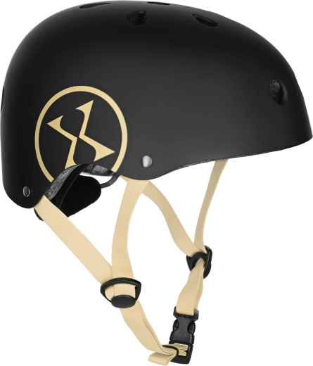 Casco NILS Extreme para patines, patinete y skateboard – Negro-beige (4639)