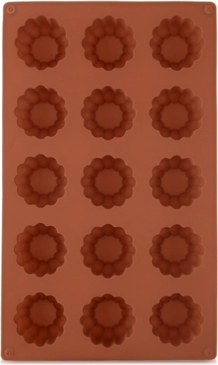 Molde de silicona para galletas y bombones flor, marrón 28 × 17 × 2,8 cm